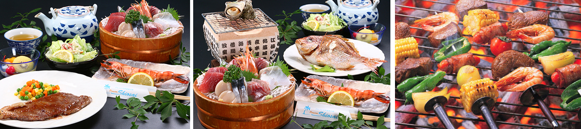 選べる夕食！グループにおすすめは、お肉もお野菜も山盛りのBBQ！