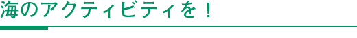 海のアクティビティを！
